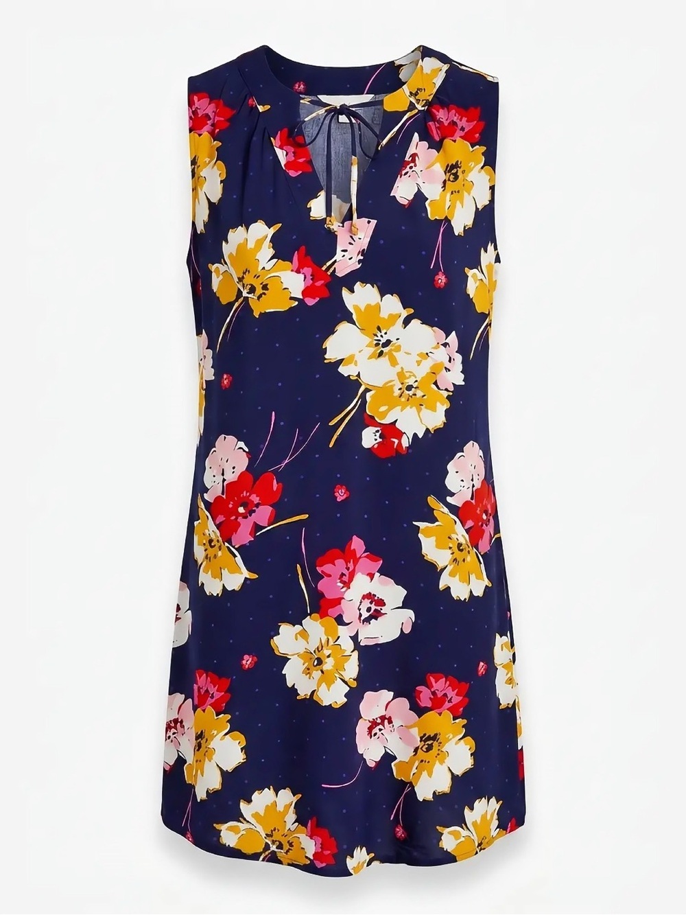 Old Navy Blue Floral Midi Dress V Neck Tie Front Summer Casual Size S
